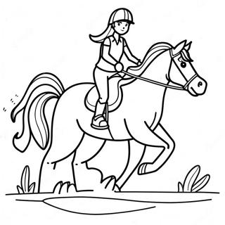 Girl Horse Riding Coloring Page 19631-15801