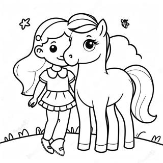 Cute Girl With Pony Coloring Page 19632-15817