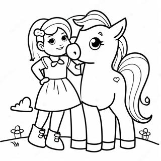 Cute Girl With Pony Coloring Page 19632-15818