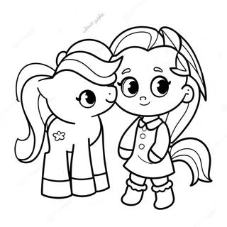Cute Girl With Pony Coloring Page 19632-15819