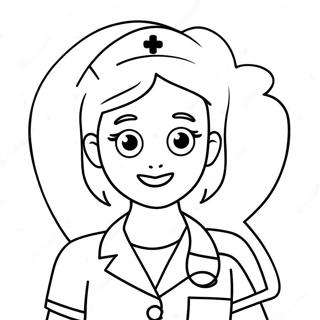 Caring Nurse With Heart Coloring Page 20042-16135