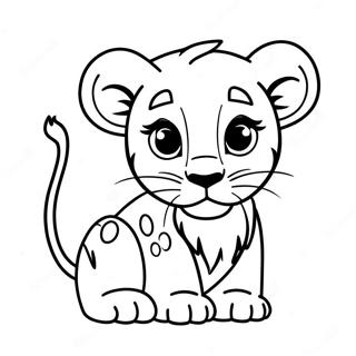 Playful Baby Lion Cub Coloring Page 20532-16521