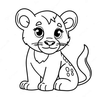 Playful Baby Lion Cub Coloring Page 20532-16522