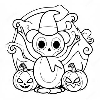 Spooky Spirit Halloween Logo Coloring Page 20612-16585