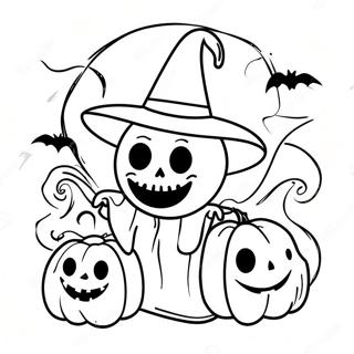 Spooky Spirit Halloween Logo Coloring Page 20612-16586