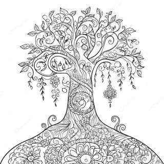 Whimsical Tree Of Life Coloring Page 20802-16734