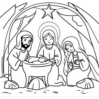 Nativity Scene Coloring Page 211-170