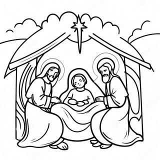 Nativity Scene Coloring Page 211-172