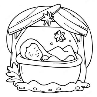 Baby Jesus In The Manger Coloring Page 212-183