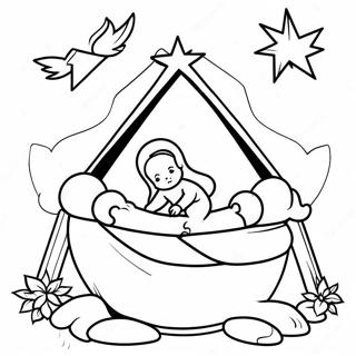 Baby Jesus In The Manger Coloring Page 212-184