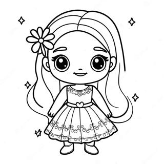 Bella From Rainbow High With Sparkling Dress Coloring Page 21382-17194