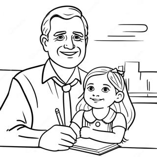 Dad And Daughter Coloring Pages