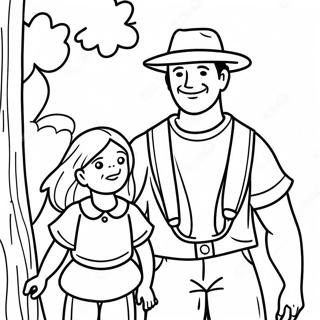 Adventurous Dad And Daughter Coloring Page 21732-17476