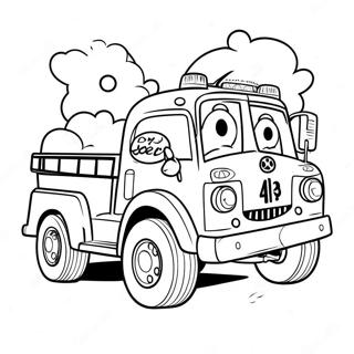 Marshall With Fire Truck Coloring Page 2182-1790