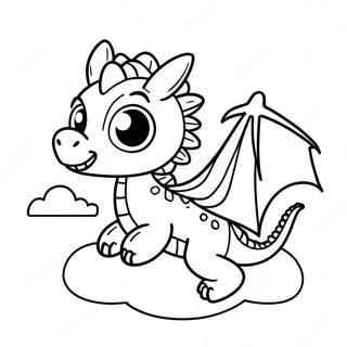 Baby Dragon Flying In The Sky Coloring Page 21841-17556