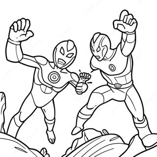 Ultraman Fighting Alien Monster Coloring Page 21852-17579