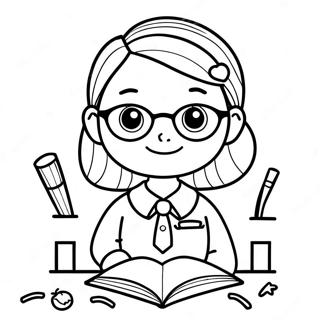 Cute Teacher Coloring Pages