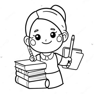 Cute Teacher Coloring Page 21931-17642