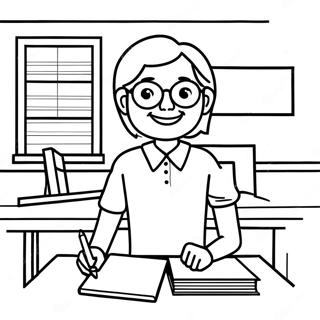 Cute Teacher Coloring Pages