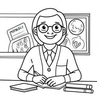 Friendly Teacher In Classroom Coloring Page 21932-17632