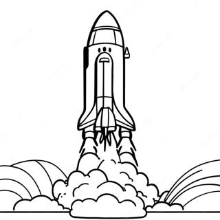 Space Shuttle Launching Into The Sky Coloring Page 22181-17836