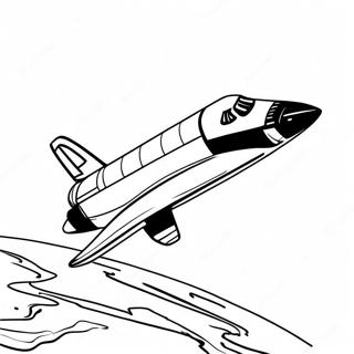 Colorful Space Shuttle Orbiting Earth Coloring Page 22182-17830