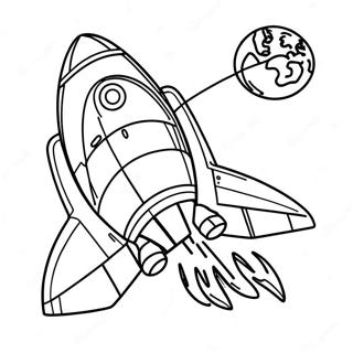 Colorful Space Shuttle Orbiting Earth Coloring Page 22182-17832