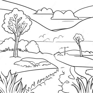 Colorful Kansas Landscape Coloring Page 22202-17851