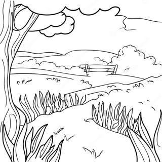 Colorful Kansas Landscape Coloring Page 22202-17852