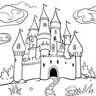Fairy Tale Castle Coloring Page 2231-1823