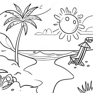 Sunny Beach Day Coloring Page 22442-18039