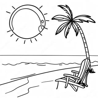 Sunny Beach Day Coloring Page 22442-18040