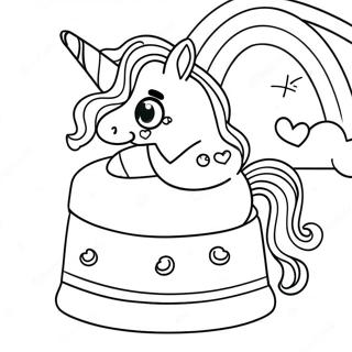 Unicorn Cake With Rainbow Sprinkles Coloring Page 2251-1848