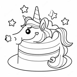 Unicorn Cake Coloring Pages