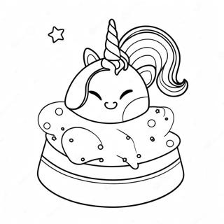 Magical Unicorn Cake With Stars Coloring Page 2252-1844