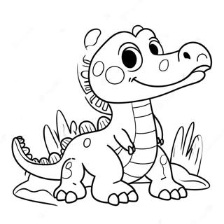 Cute Cartoon Crocodile Coloring Page 23492-18873