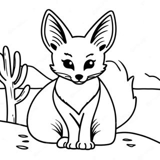 Fennec Fox In The Desert Coloring Page 24091-19351