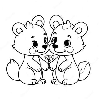 Cute Valentine Animals Coloring Page 24372-19578