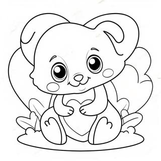 Cute Valentine Animals Coloring Page 24372-19580