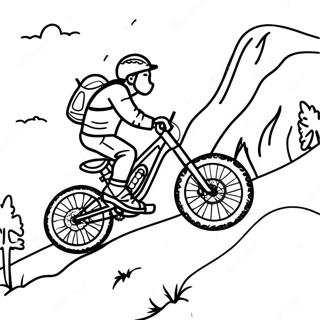 Mountain Bike Rider On A Steep Hill Coloring Page 24461-19646