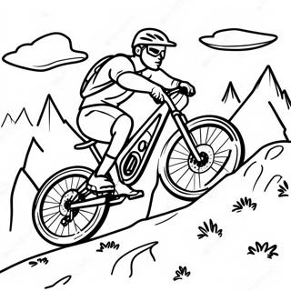 Mountain Bike Rider On A Steep Hill Coloring Page 24461-19647