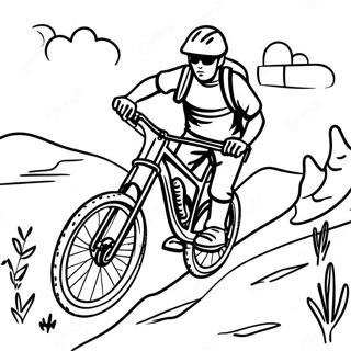 Mountain Bike Rider On A Steep Hill Coloring Page 24461-19648