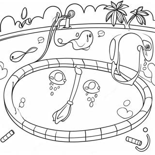 Swimming Pool Fun Coloring Page 2541-2071