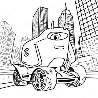 Tobot Racing In The City Coloring Page 25672-20617