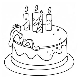 Colorful Birthday Cake Coloring Page 25832-20745