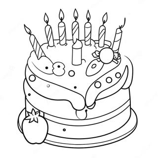 Colorful Birthday Cake Coloring Page 25832-20746