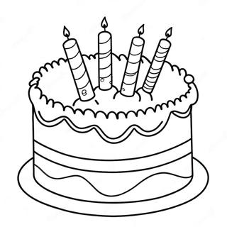 Colorful Birthday Cake Coloring Page 25832-20747