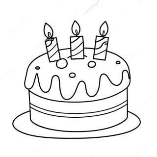 Colorful Birthday Cake Coloring Page 25832-20748