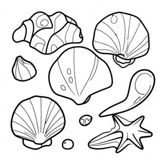 Colorful Seashells Under The Sun Coloring Page 2592-2117