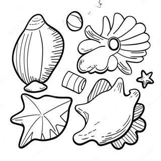 Colorful Seashells Under The Sun Coloring Page 2592-2119